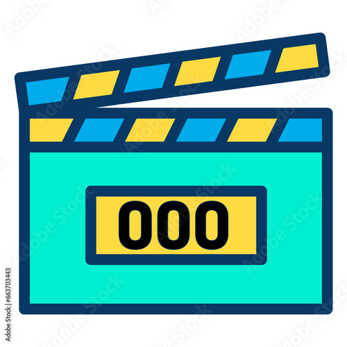 Lineal color Digital Clapperboard icon