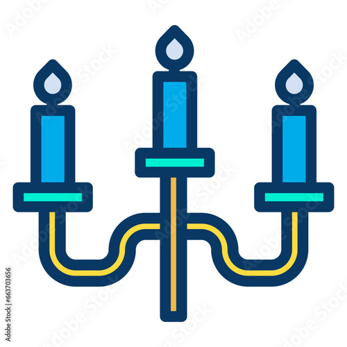 Lineal color Candelabra icon