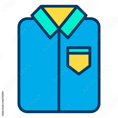 Lineal color Ironed shirt icon