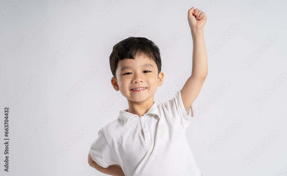 Portrait of asian boy posing on white background Portrait of asian boy posing on white background