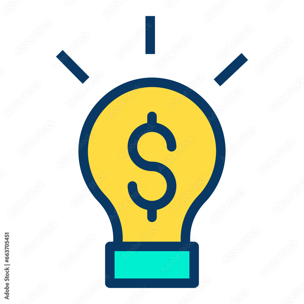 Lineal color Bulb Dollar icon Lineal color Bulb Dollar icon