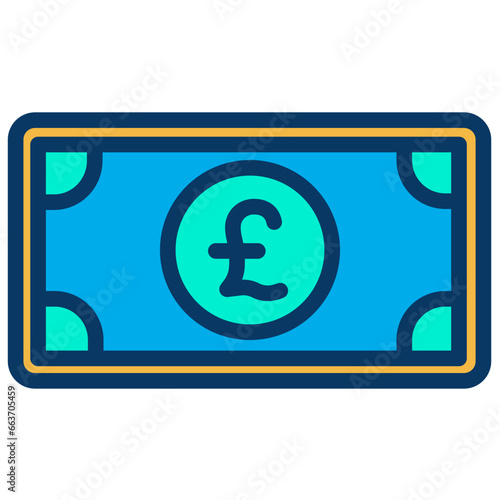 Lineal color Cash Pound icon