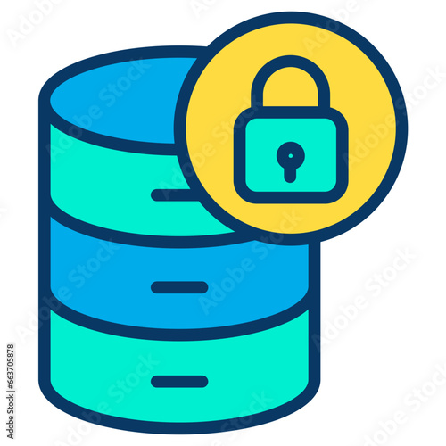 Lineal color Database Lock icon