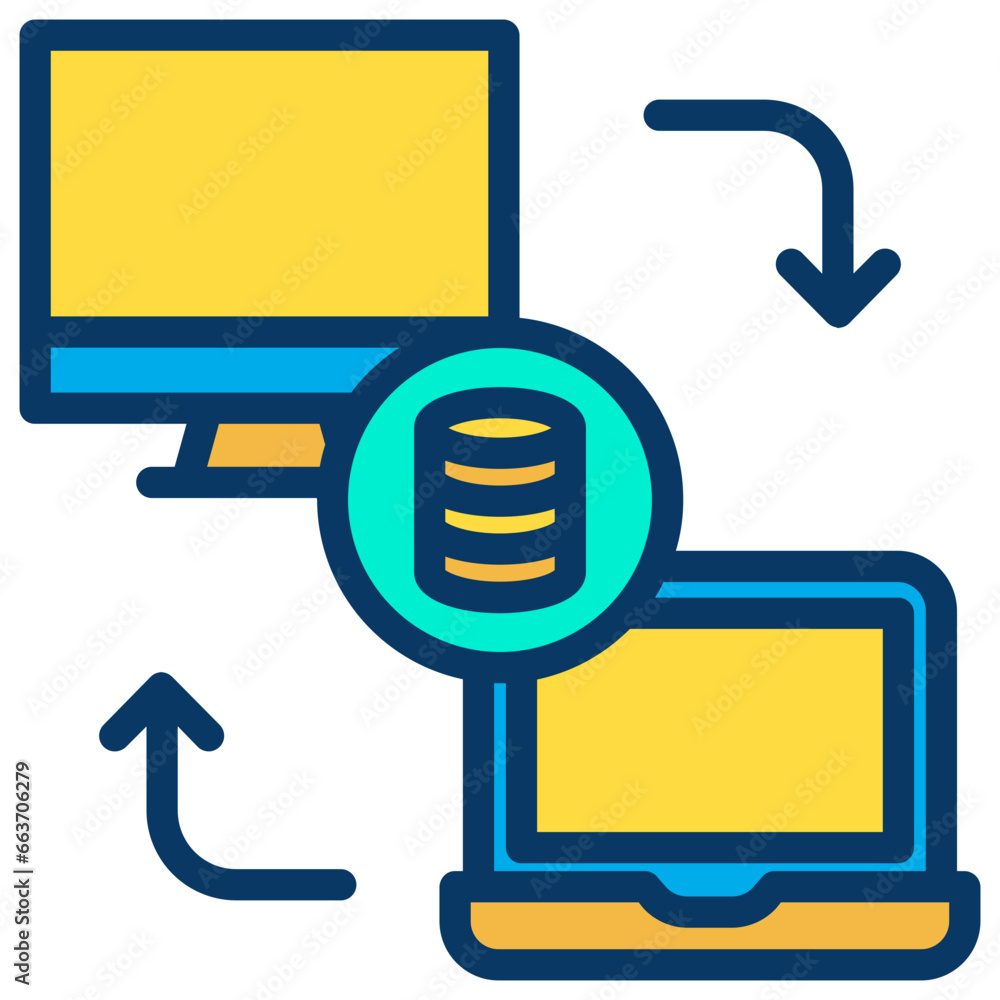 Lineal color Shared Database Server icon Lineal color Shared Database Server icon