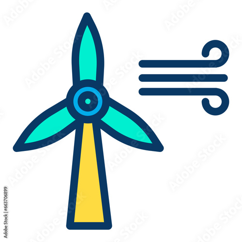 Lineal color  Wind Energy icon