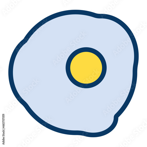 Lineal color Egg omelet icon