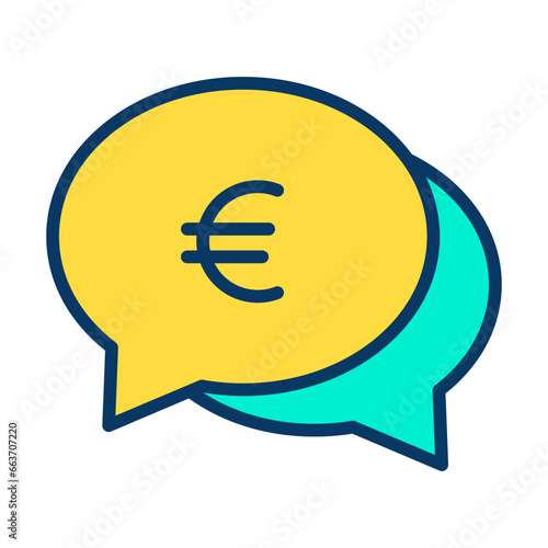 Lineal color Euro Chat Bubble icon