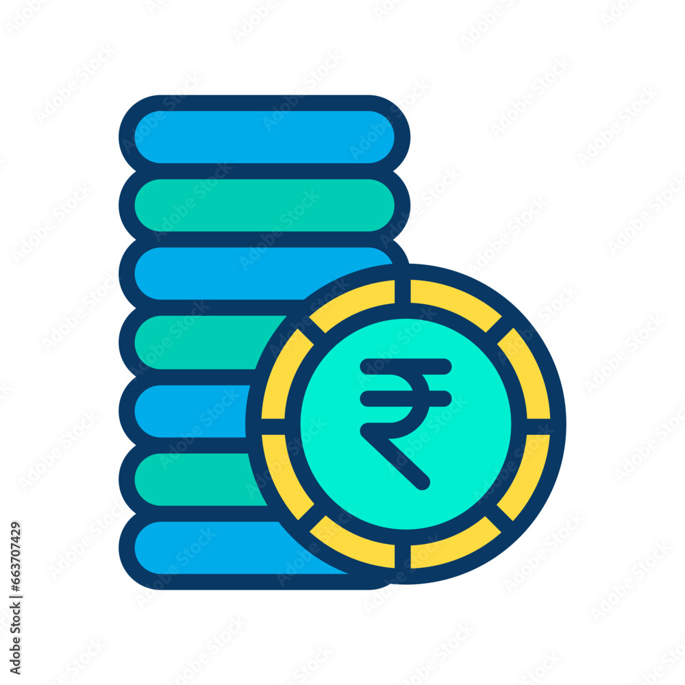 Lineal color Rupees Coins icon Lineal color Rupees Coins icon