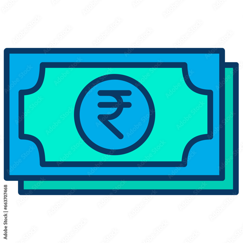 Lineal color Rupees Notes icon Lineal color Rupees Notes icon