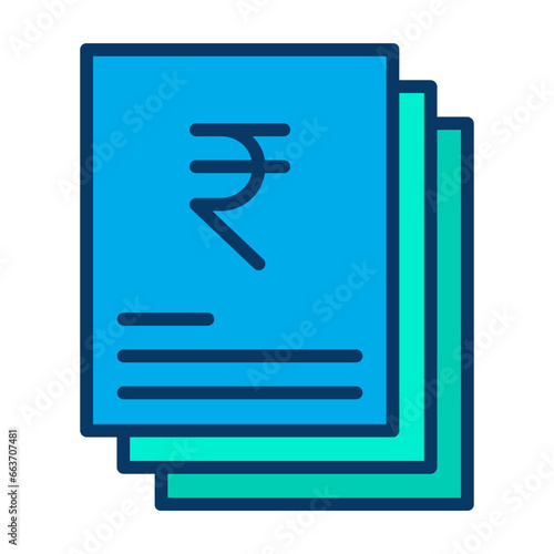 Lineal color Rupees Statement icon