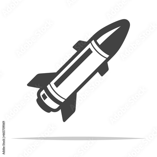 Military missile icon transparent vector isolated