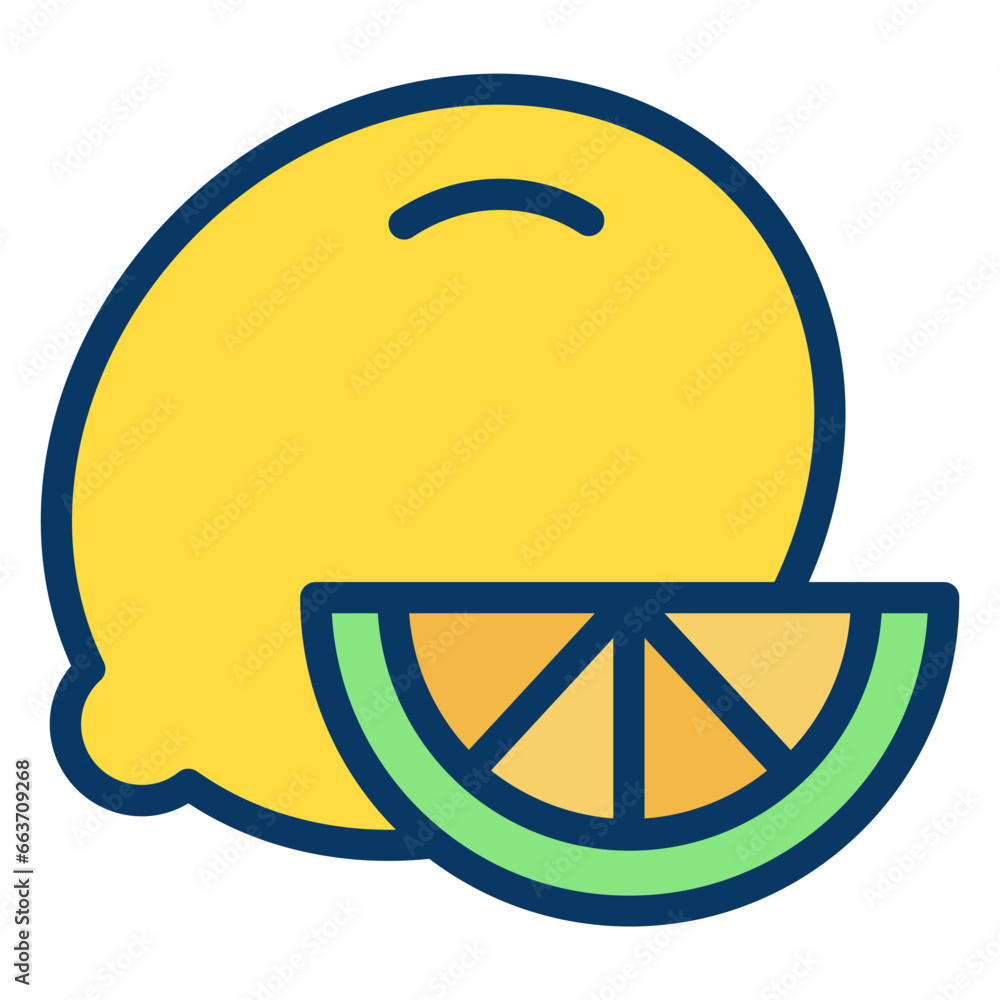 Obraz premium Lineal color Lemon icon