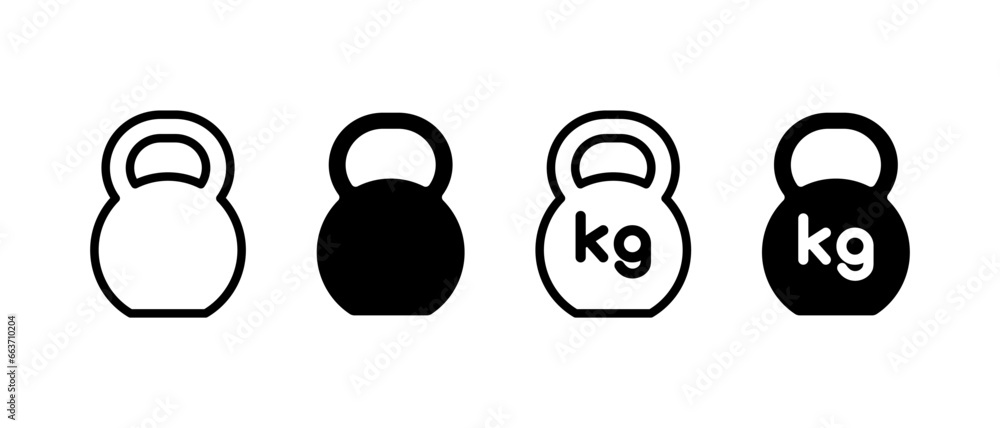 Weight icon vector set. Outline dumbbell symbol Weight icon vector set. Outline dumbbell symbol