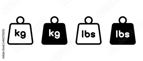 Weight icon vector set. Kettlebell symbol