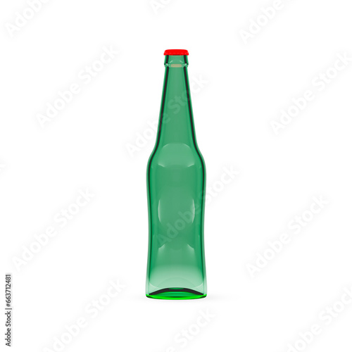 Glass bottle for beer, 3D render.