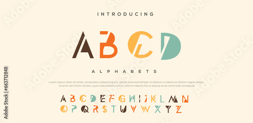 ABCD Minimal font creative modern alphabet. Typography with dot regular and number. minimalist style fonts set. vector illustration