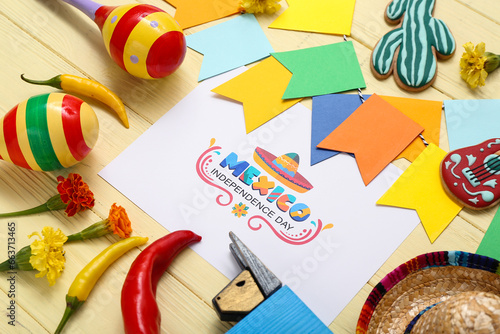 Greeting card with text MEX...