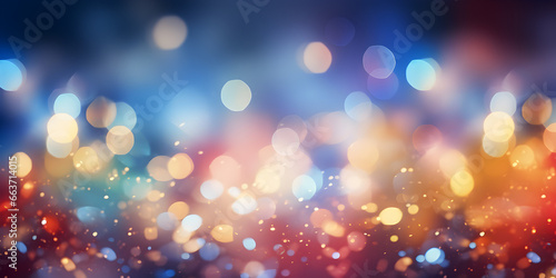 Colored abstract blurred light glitter background layout design can be use for background concept or festival background with multi colored blured bokeh lights Ai Generative 