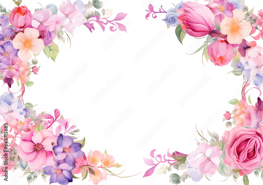 Landscape frame of pink roses, Valentine's day Love frame with Pink roses
