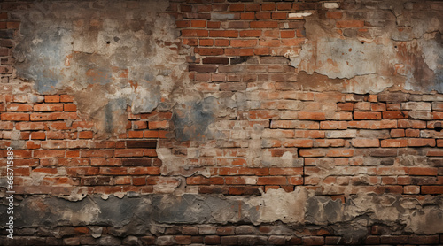 a brick wall. red color, wide panorama of masonry. Background of old vintage brick wall. texture brickwork concept