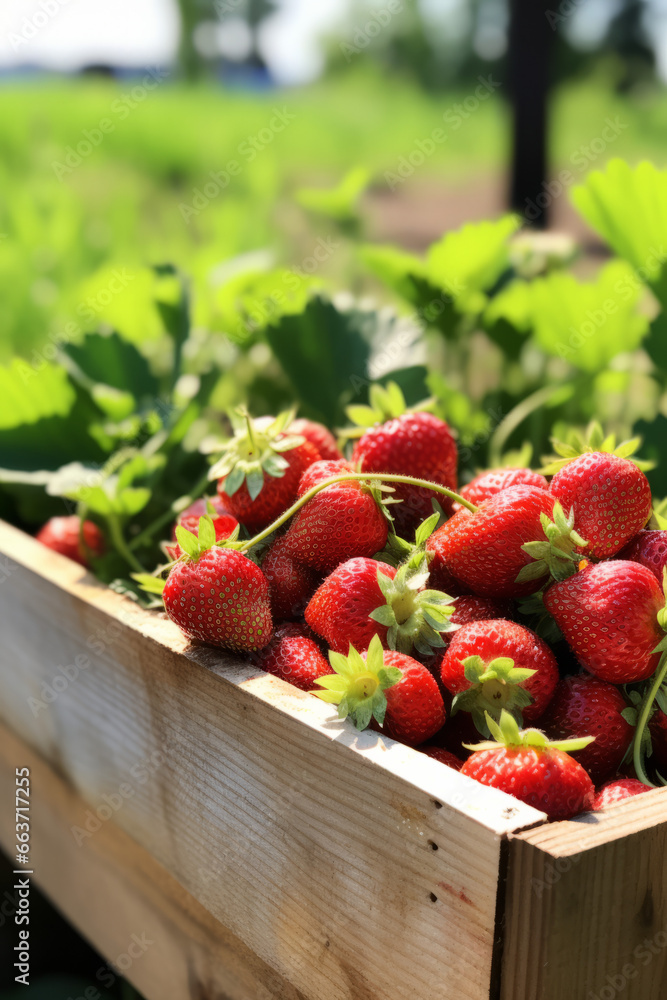 Fresh strawberries grown in the garden Fresh strawberries grown in the garden
