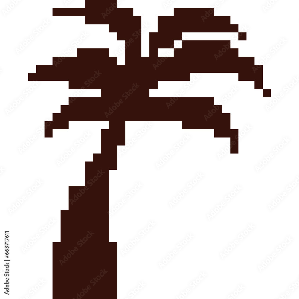 Fototapeta premium Pixel art coconut tree shadow 2