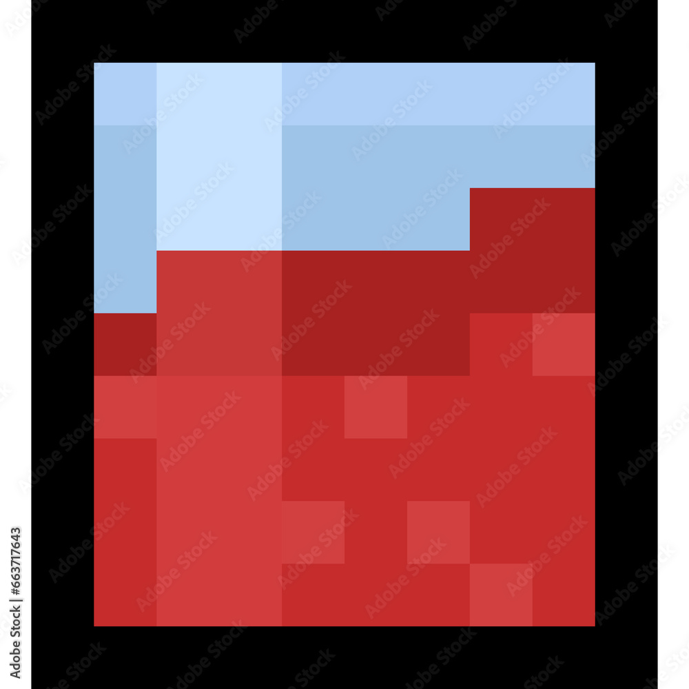 Pixel art a glass of red soft drink Pixel art a glass of red soft drink