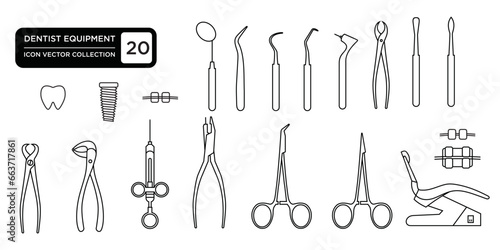 dentist equipment icon, which can be easily edited and resized, modern vector graphic logo template.