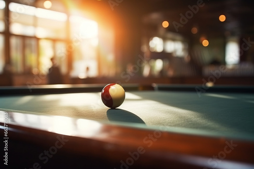 Shooting a game of poor or billiards