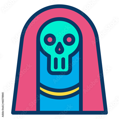 Lineal color Reaper Evil Face icon