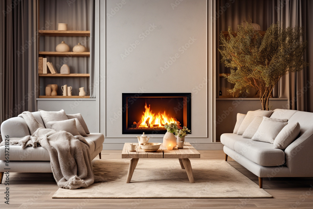 Modern minimalistic living room with sofa Modern minimalistic living room with sofa