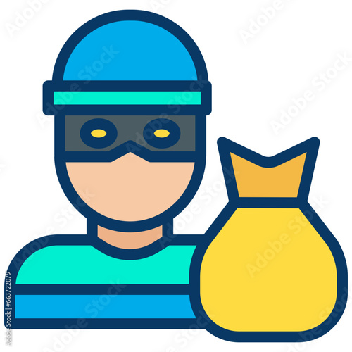 Lineal color Robber icon