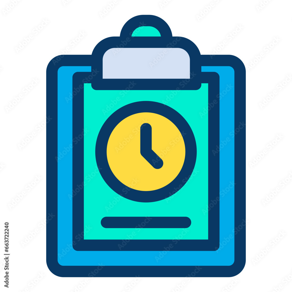 Lineal color Clock Clipboard icon Lineal color Clock Clipboard icon