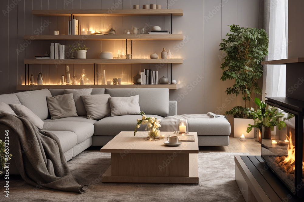 Modern minimalistic living room with sofa Modern minimalistic living room with sofa