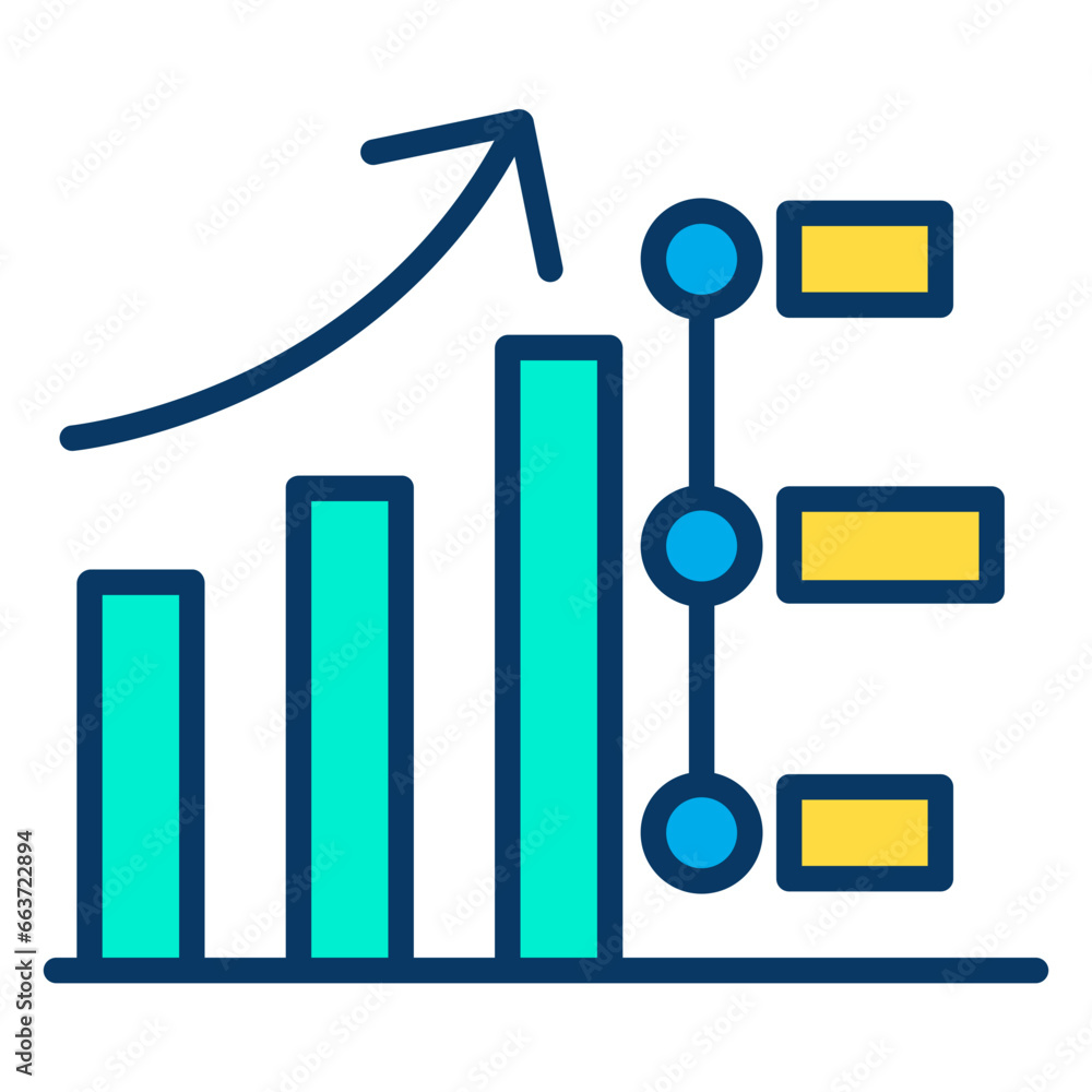 Lineal color Growth Timeline icon Lineal color Growth Timeline icon
