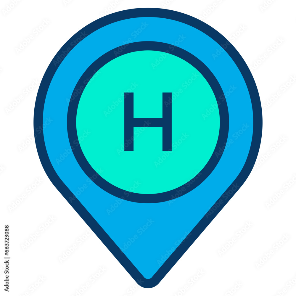 Obraz premium Lineal color school map icon