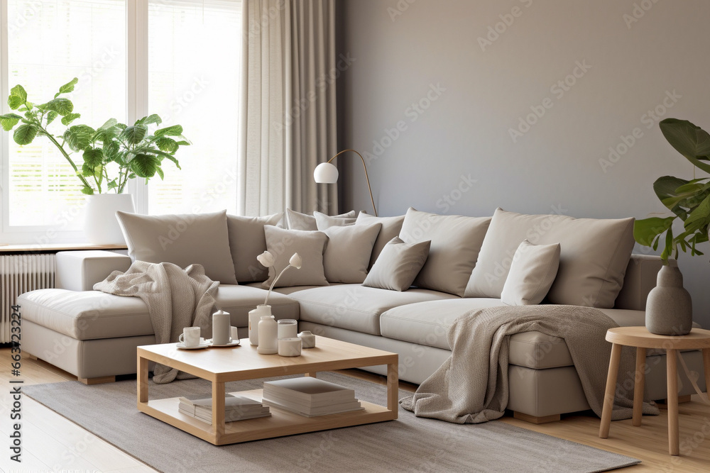 Modern minimalistic living room with sofa Modern minimalistic living room with sofa