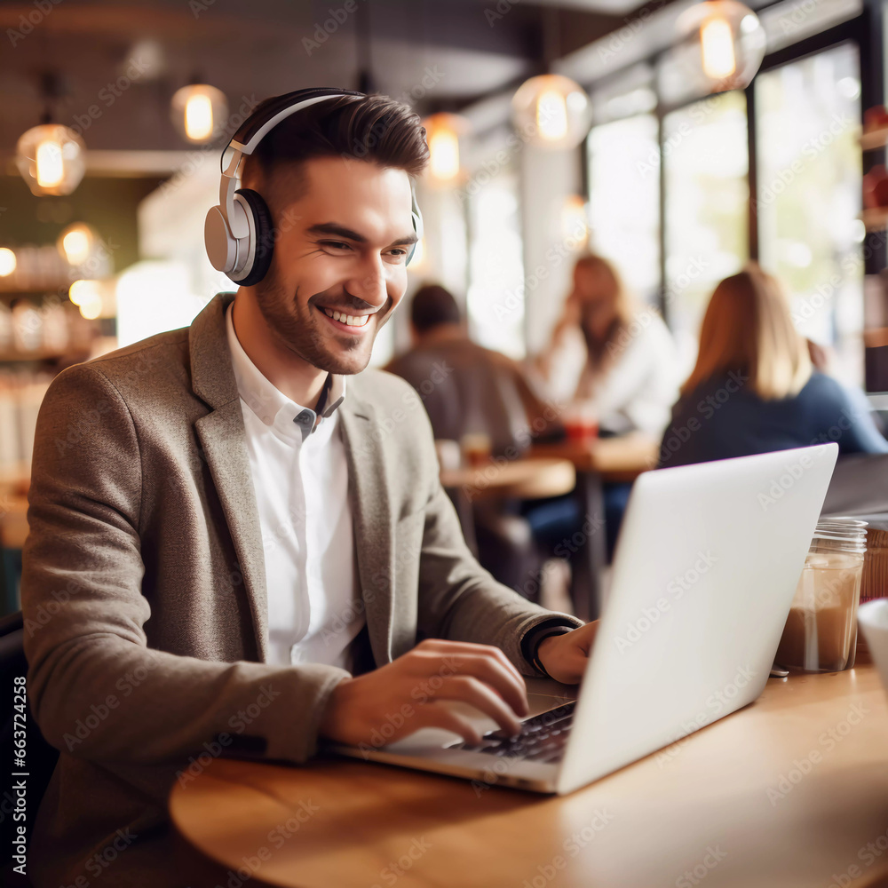 businessman working on laptop, Generative AI, Generativ, KI businessman working on laptop, Generative AI, Generativ, KI