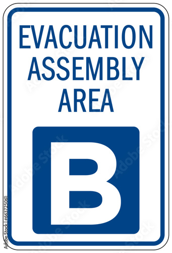 Evacuation assembly area sign