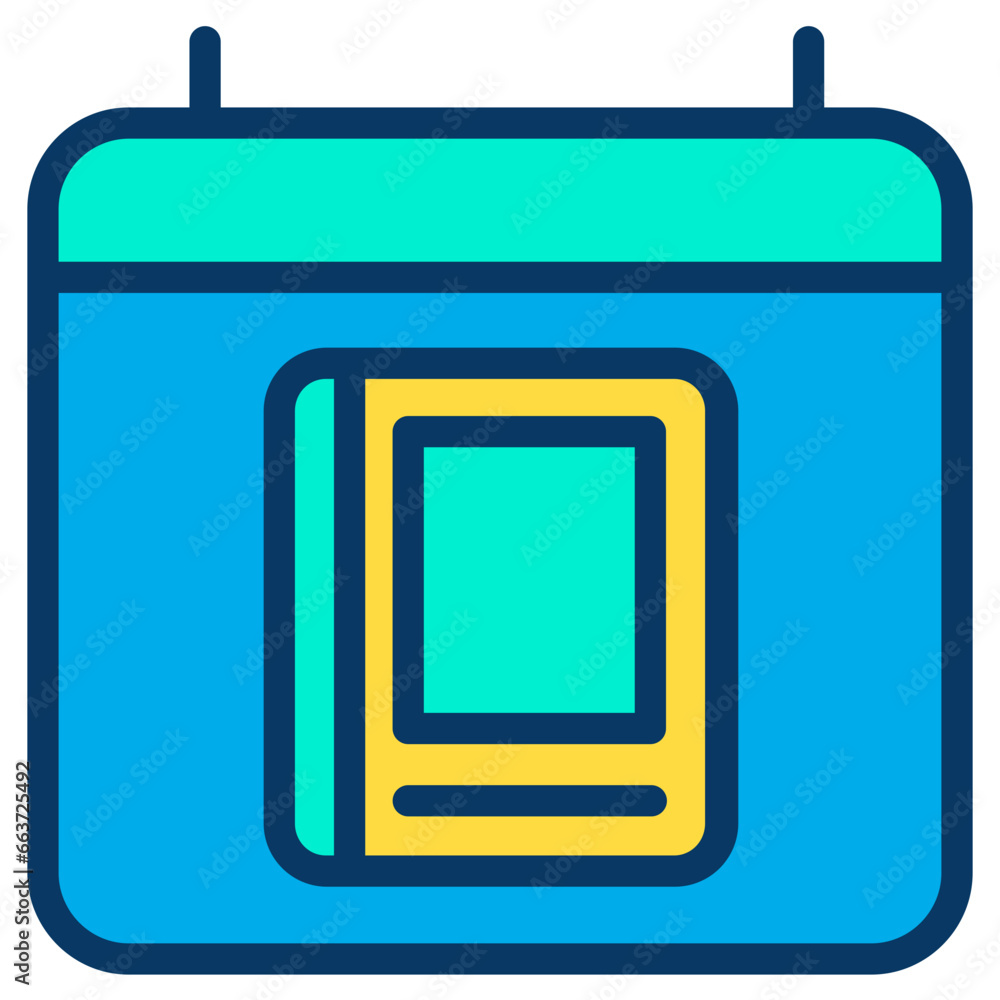 Lineal color Education Calendar icon Lineal color Education Calendar icon
