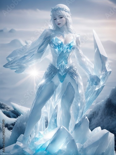 Woman in ice