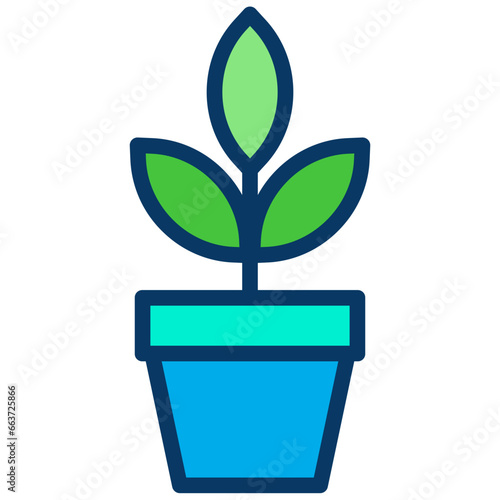 Lineal color Pot Plant icon