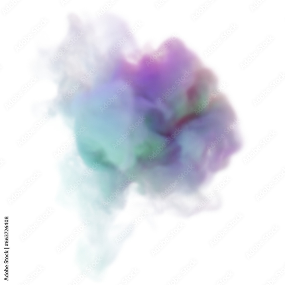 Abstract Colorful Smoke cloud isolated