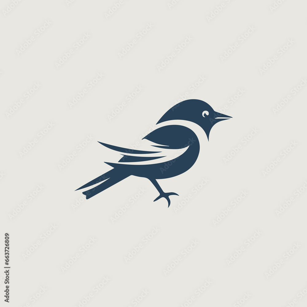 Obraz premium 鳥をシンボリックに用いたベクター画像