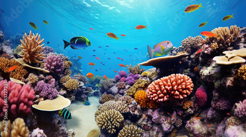underwater world, coral reef, tropical fish, vacation, diving, travel, island, coastline, ocean, sea, snorkeling, clear blue water, bay, summer, nature, marine, sun, light, landscape, view, floral