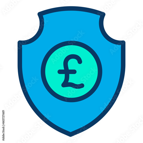 Lineal color Pound shield icon