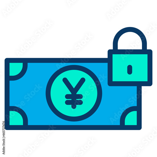 Lineal color Yen Lock icon