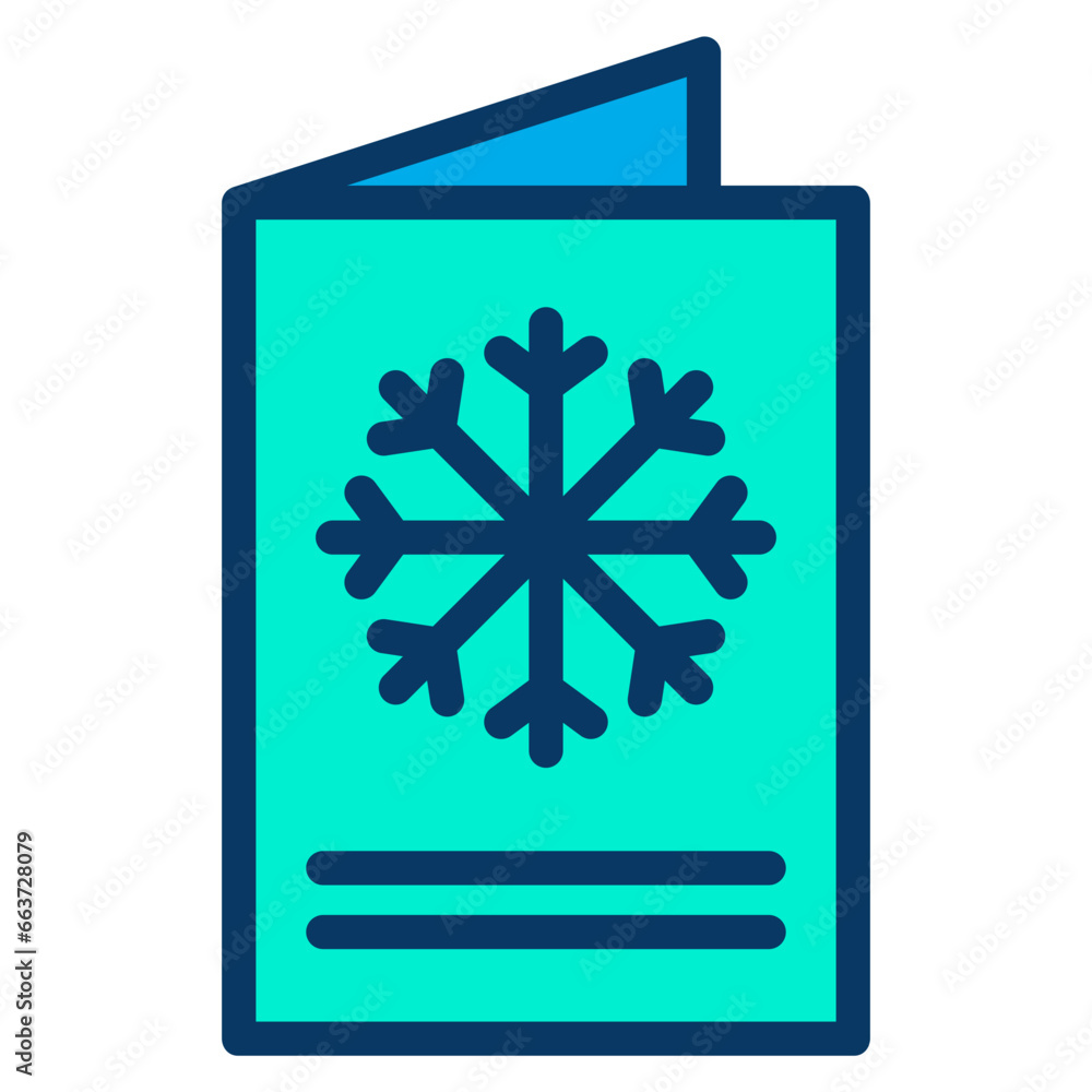 Lineal color Christmas Card icon