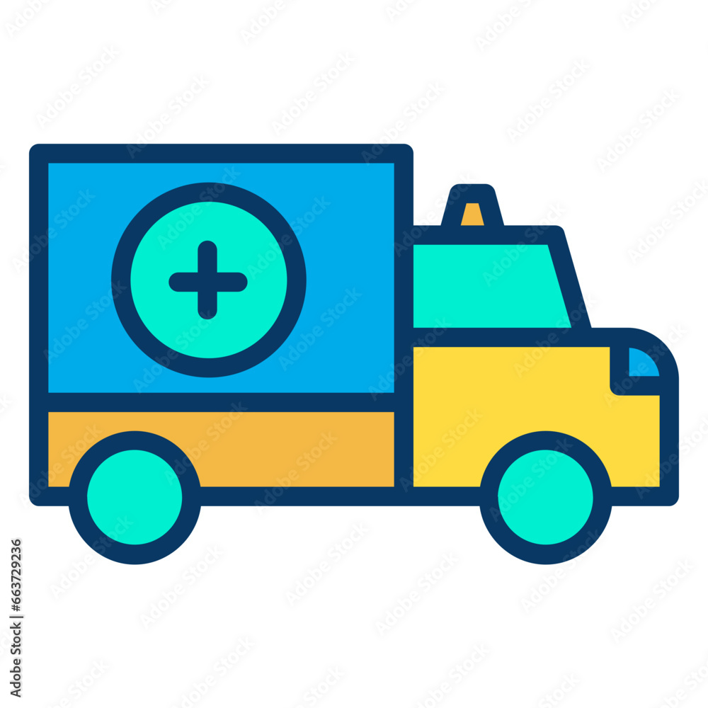 Lineal color Ambulance icon Lineal color Ambulance icon