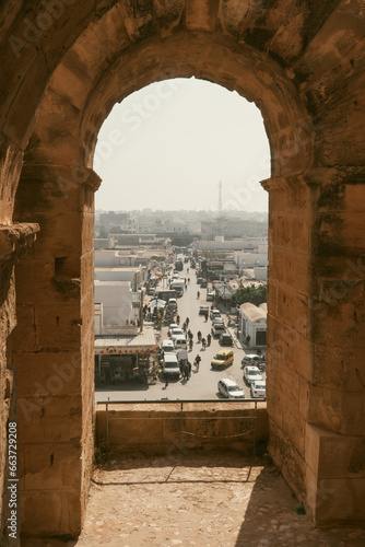 View of a busy street in North Africa photo